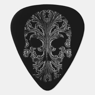 Filigree Goth Day of the Dead Skull Guitar Pick