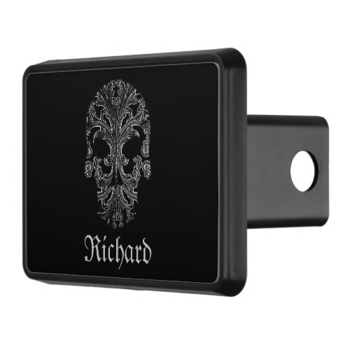 Filigree Goth Day of the Dead Skull  Hitch Cover