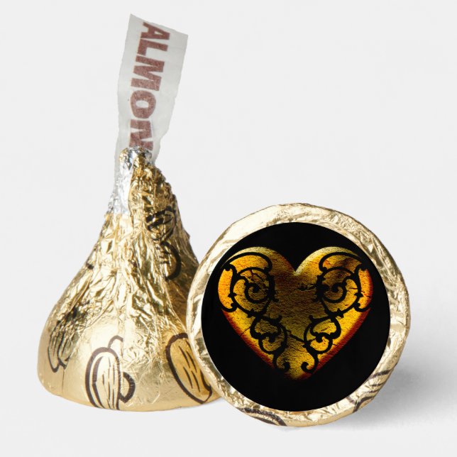 Filigree Goth Gold Heart  Hershey®'s Kisses® (Front)