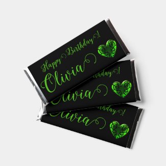 Filigree Goth Green Heart Personalized