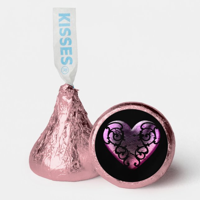Filigree Goth Pink Heart Hershey®'s Kisses® (Front)
