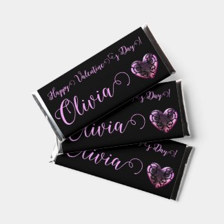 Filigree Goth Pink Heart Personalized