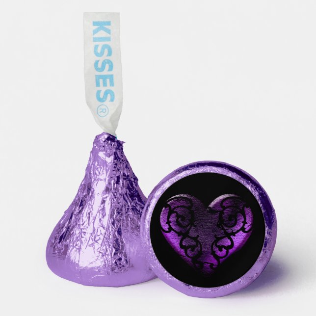 Filigree Goth Purple Heart  Hershey®'s Kisses® (Front)