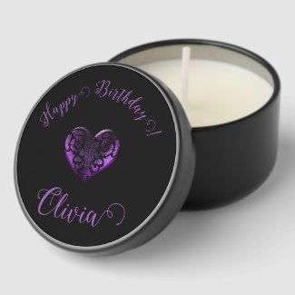 Filigree Goth Purple Heart Personalized