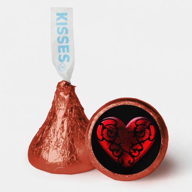 Filigree Goth Red Heart Hershey®'s Kisses® (Front)