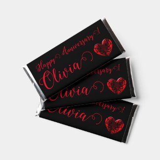 Filigree Goth Red Heart Personalized