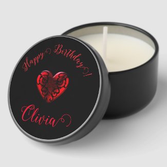 Filigree Goth Red Heart Personalized