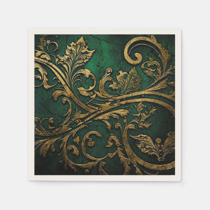  Filigree - Green and Gold Napkins