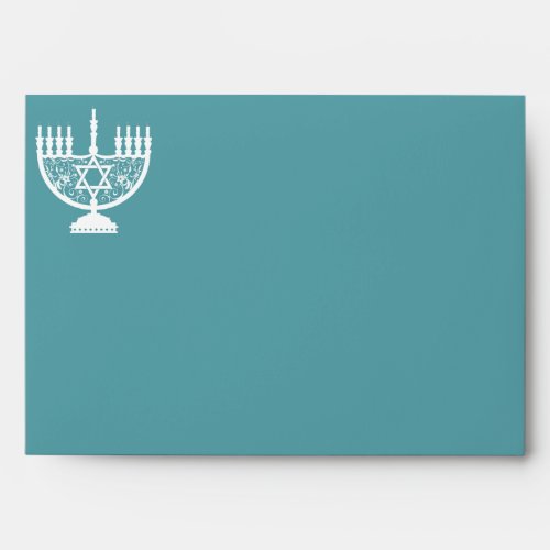 Filigree Hanukkah Menorah Envelope