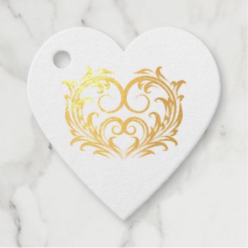 Filigree Heart Foil Favor Tag by LilithDeAnu at Zazzle