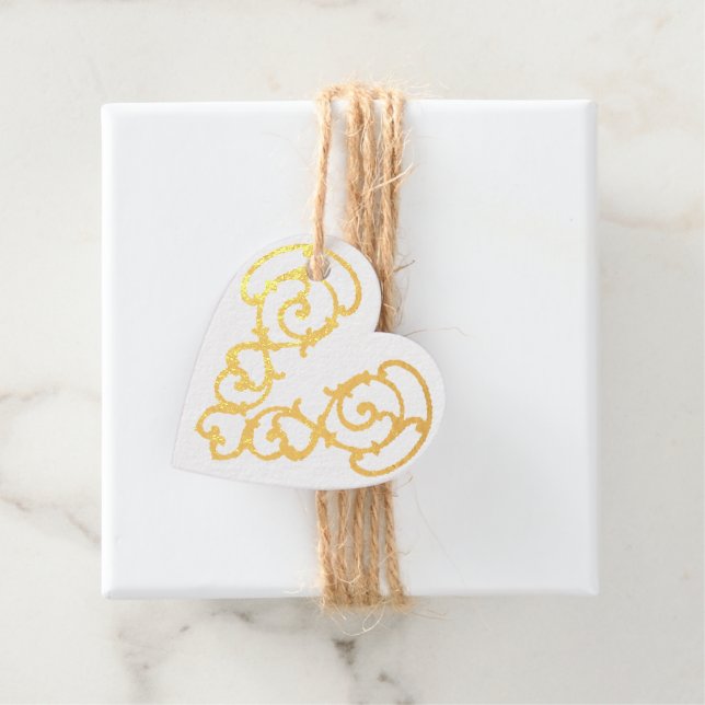 Filigree Heart Foil Favor Tag (With Box)