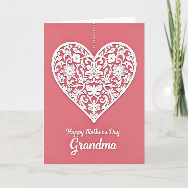 Filigree Heart Grandma Card (Front)