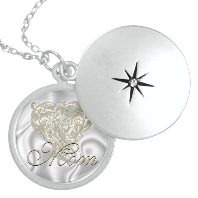 Filigree Heart Mother's Day  Memory Necklace (Front)