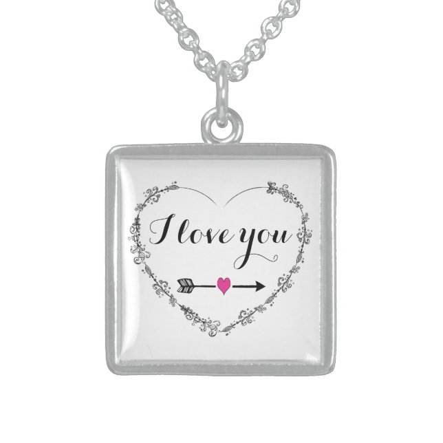 Filigree Heart with I Love You Necklace (Front)