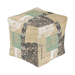 Filigree & Key II Pouf