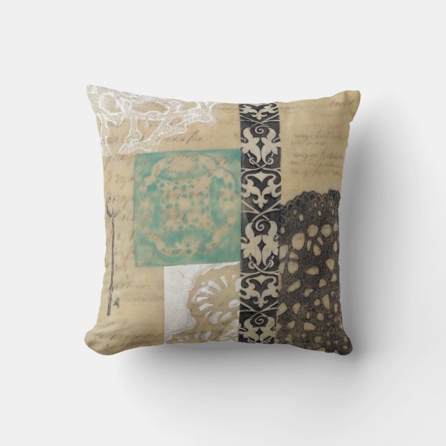 Filigree & Key II Throw Pillow (Front)