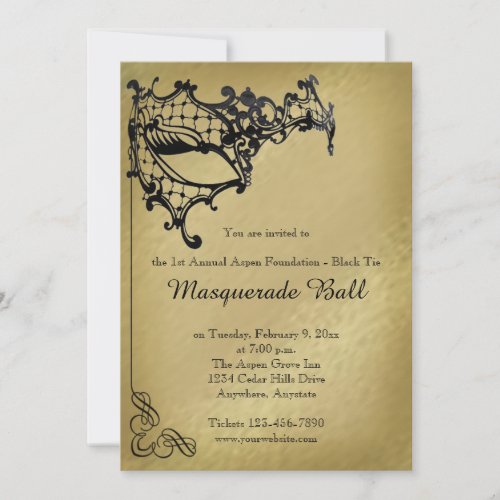 Filigree Masquerade Mardi Gras Ball Invitation