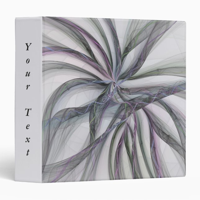 Filigree Motions Abstract Swinging Fractal Text 3 Ring Binder (Front/Spine)
