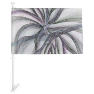 Filigree Motions Modern Abstract Swinging Fractal Car Flag