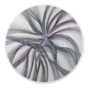 Filigree Motions Modern Abstract Swinging Fractal Ceramic Knob