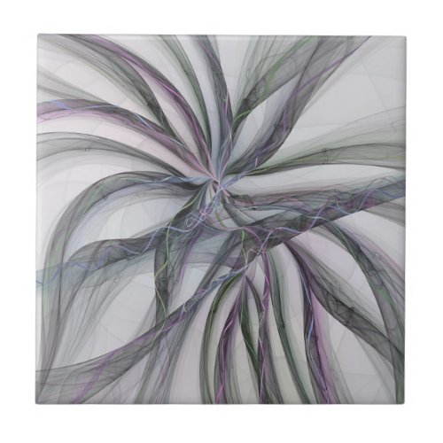 Filigree Motions Modern Abstract Swinging Fractal Ceramic Tile