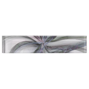 Filigree Motions Modern Abstract Swinging Fractal Desk Name Plate