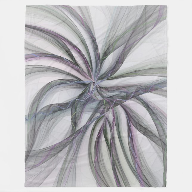Filigree Motions Modern Abstract Swinging Fractal Fleece Blanket (Front)