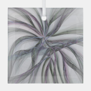 Filigree Motions Modern Abstract Swinging Fractal Glass Ornament