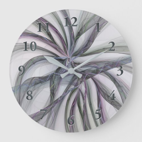 Filigree Motions Modern Abstract Swinging Fractal Large Clock