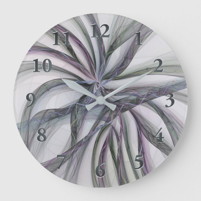 Filigree Motions Modern Abstract Swinging Fractal Large Clock (Front)