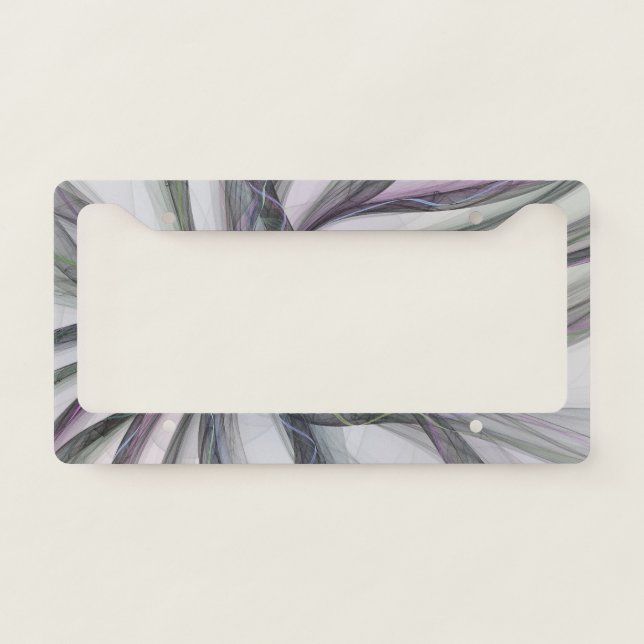 Filigree Motions Modern Abstract Swinging Fractal License Plate Frame (Front)