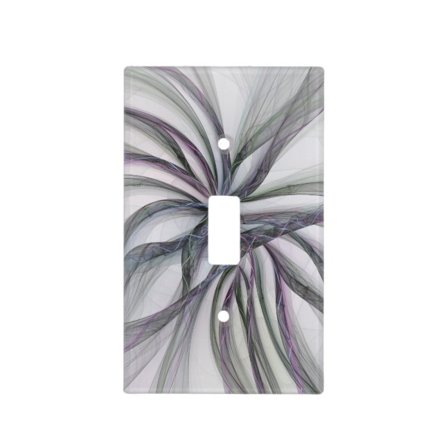 Filigree Motions Modern Abstract Swinging Fractal Light Switch Cover (Front)