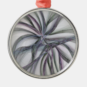 Filigree Motions Modern Abstract Swinging Fractal Metal Ornament