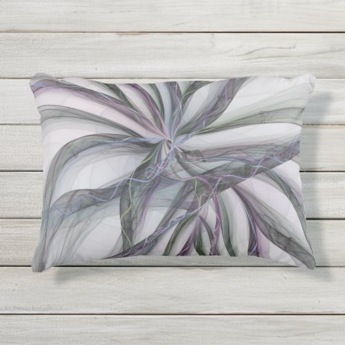 Filigree Motions Modern Abstract Swinging Fractal Outdoor Pillow