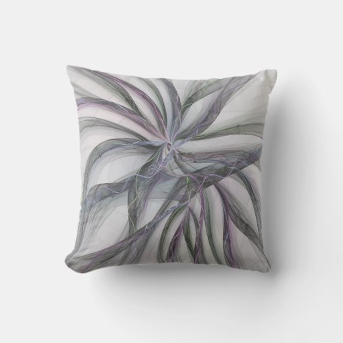 Filigree Motions Modern Abstract Swinging Fractal Outdoor Pillow