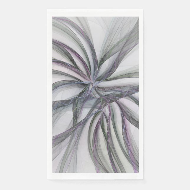 Filigree Motions Modern Abstract Swinging Fractal Paper Guest Towels (Front)