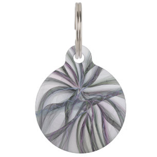 Filigree Motions Modern Abstract Swinging Fractal Pet ID Tag