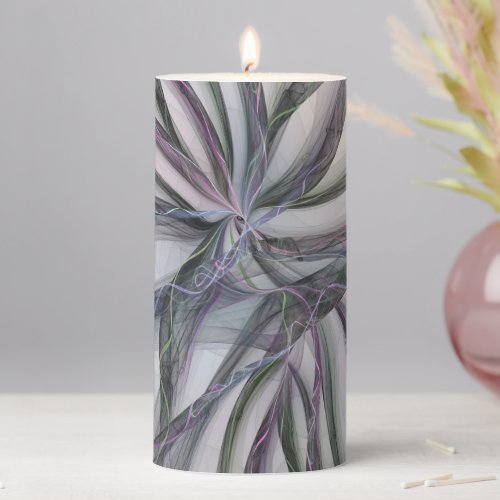 Filigree Motions Modern Abstract Swinging Fractal Pillar Candle