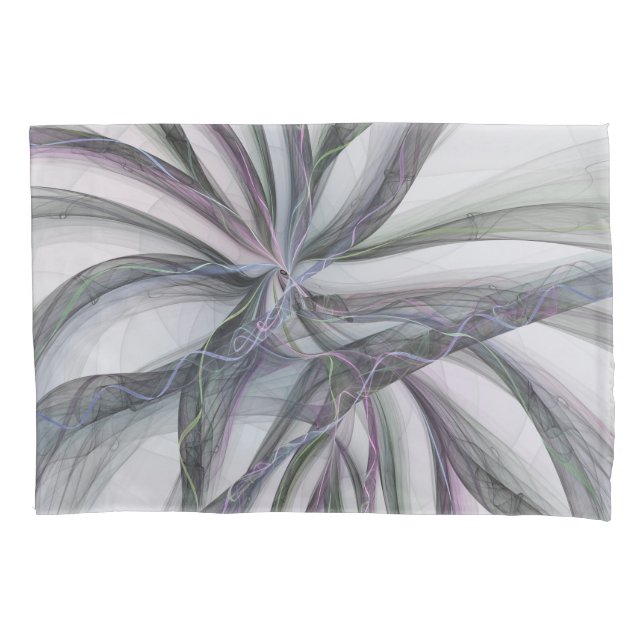 Filigree Motions Modern Abstract Swinging Fractal Pillow Case (Front)