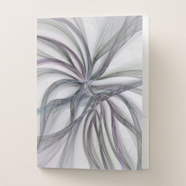 Filigree Motions Modern Abstract Swinging Fractal Pocket Folder (Front)
