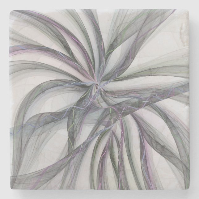 Filigree Motions Modern Abstract Swinging Fractal Stone Coaster (Front)