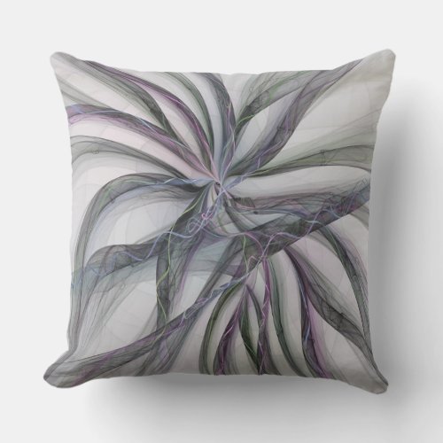 Filigree Motions Modern Abstract Swinging Fractal Throw Pillow