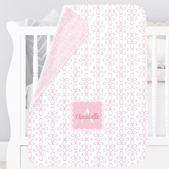 Filigree Pattern Girl Pink Monogram baby blanket (Filigree Pattern Girl Pink Monogram baby blanket)