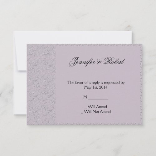 Filigree Pattern in Lilac Response Card