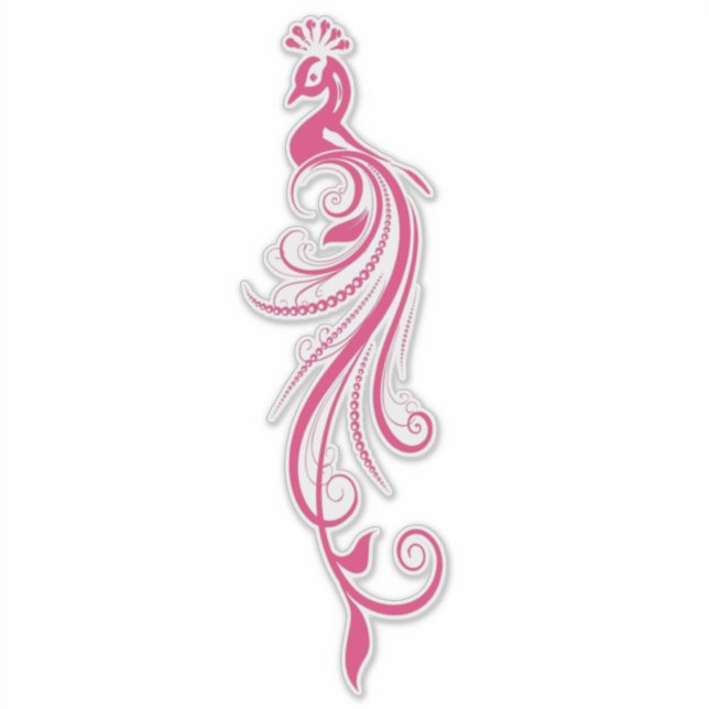 Filigree Peacock Sticker (Front)