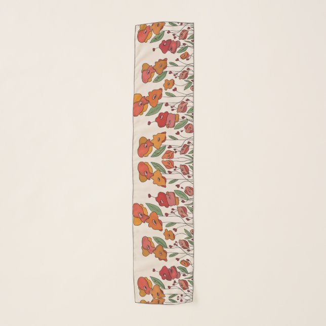 filigree poppy field  scarf (Front)