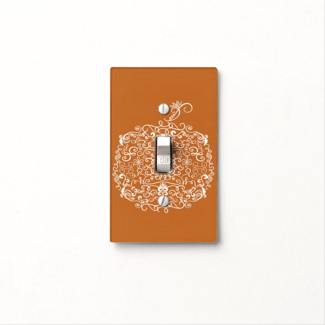 Filigree Pumpkin Elegant Autumn Light Switch Cover (In Situ)