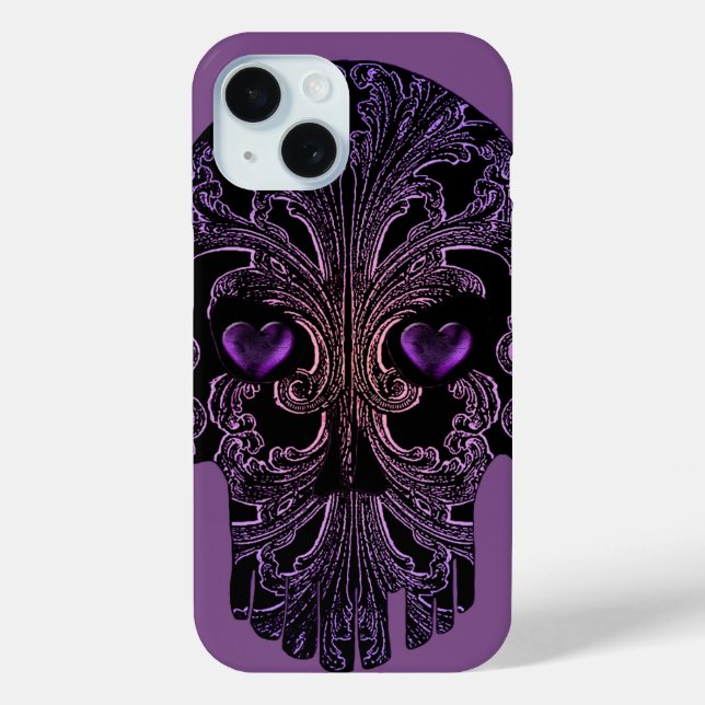 Filigree Skull in Shades of Purple Case-Mate iPhone Case (Back)