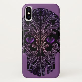 Filigree Skull in Shades of Purple Case-Mate iPhone Case