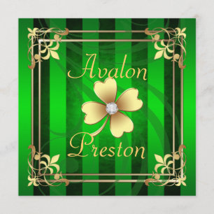 Filigree St Patrick's Day Wedding Invitation